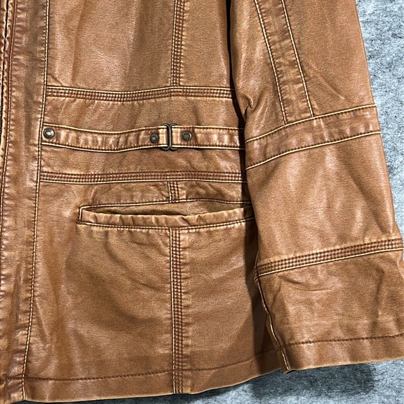Women's Plus Size 2X Soft Faux Leather Jacket Big Chill Zipper Brown Tan *READ* - Picture 3 of 17
